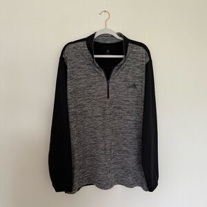 Adidas Gray and Black Zip Up Sweater
